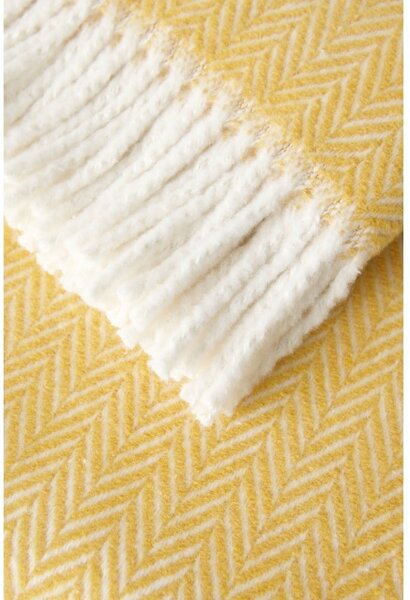 Plaid giallo miele con contenuto di cotone , 140 x 180 cm Skyline - Euromant