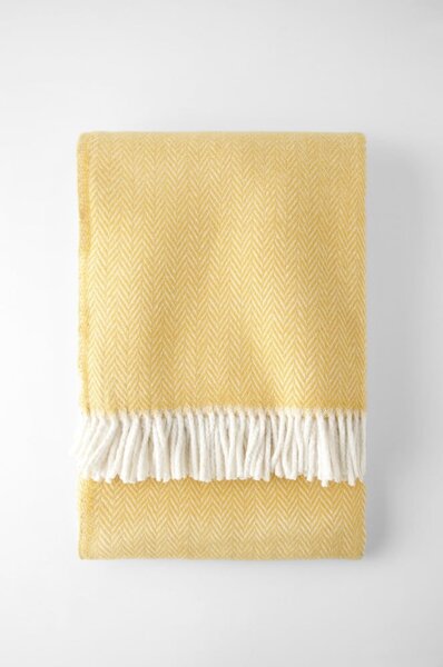 Plaid giallo miele con contenuto di cotone , 140 x 180 cm Skyline - Euromant