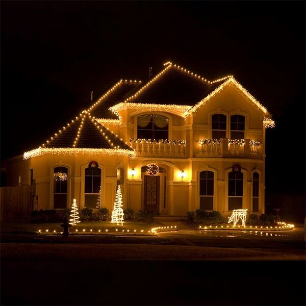 Catena di luci 7 metri da 100 Led Multicolore con pannello solare con cavo verde Wisdom