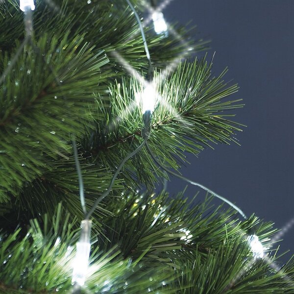 Mantello a rete di luci per Albero di Natale da 180cm a 210cm 198 Led Bianco Freddo Wisdom