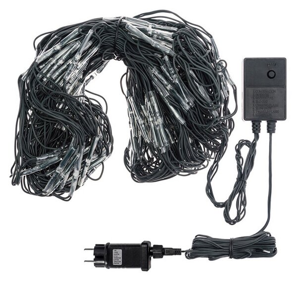 Mantello a rete di luci per Albero di Natale da 180cm a 210cm 198 Led Bianco Freddo Wisdom