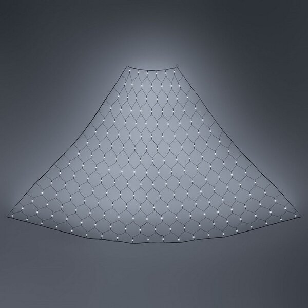 Mantello a rete di luci per Albero di Natale da 180cm a 210cm 198 Led Bianco Freddo Wisdom