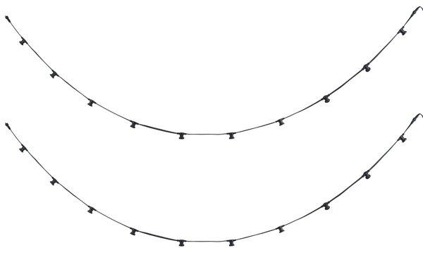 Catena luminosa nera collegabile con spina 10m 20 luci IP64 - Lubber