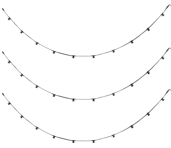 Catena luminosa collegabile nera con spina 14m 30 luci IP64 - Lubber