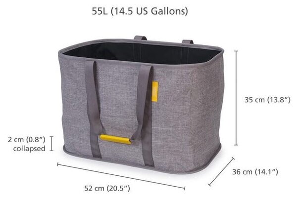 Cesto portabiancheria in tessuto grigio pieghevole 55 l Hold-All Max - Joseph Joseph