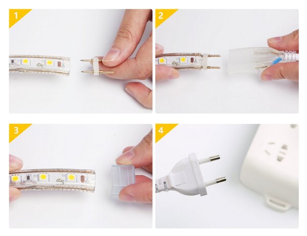 Kit Striscia Led 220V 35W SMD 5050 5 metri IP65 Bianco Freddo 6500K Aigostar