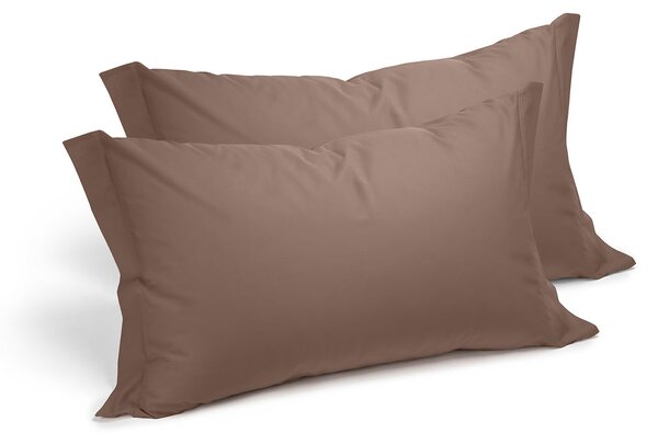 Coppia Federe In Cotone Cotone Tinta Unita Standard Caleffi Tinta Unita Moka Caleffi