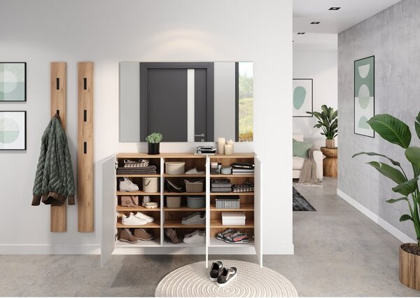 Armadietto bianco con effetto rovere da appendere 138x87x25 cm Libbiano – Germania