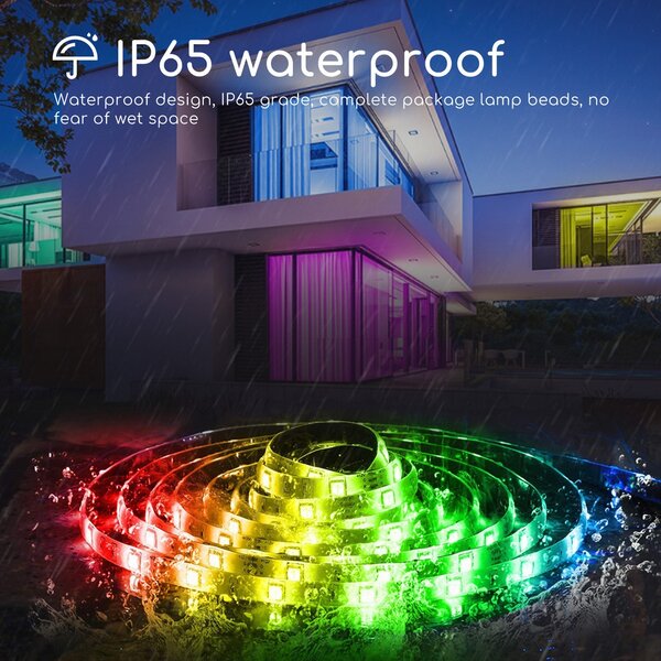 Kit Striscia Led 12V 24W SMD 5050 5 metri IP65 con telecomando RGB Aigostar