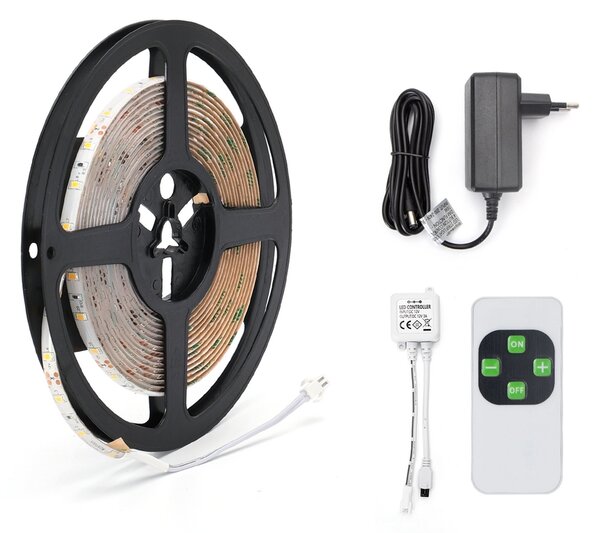 Kit Striscia Led 12V 18W SMD 2835 5 metri IP65 Bianco Caldo 3000K Aigostar