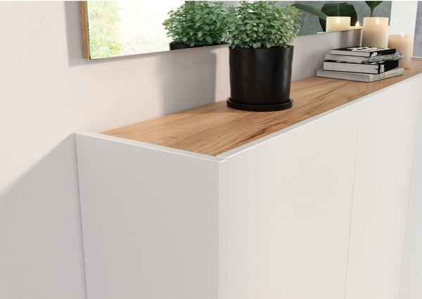Armadietto bianco con effetto rovere da appendere 138x87x25 cm Libbiano – Germania