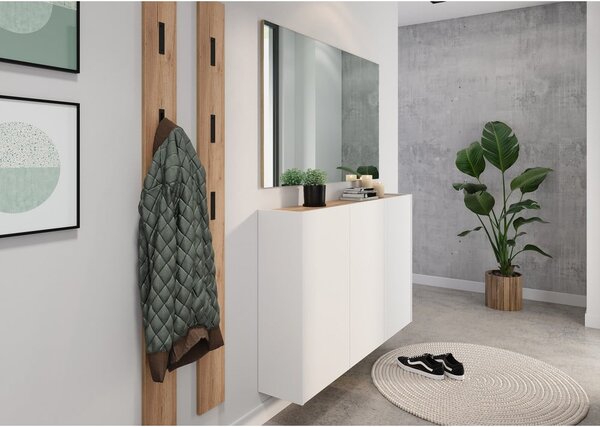 Armadietto bianco con effetto rovere da appendere 138x87x25 cm Libbiano – Germania