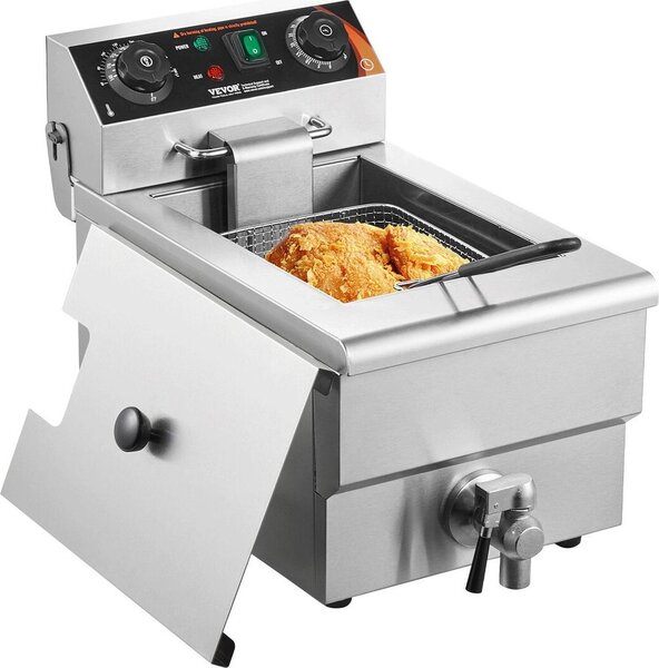 Friggitrice elettrica commerciale 3000 W 9 L in acciaio inossidabile aggiornata 200 °C