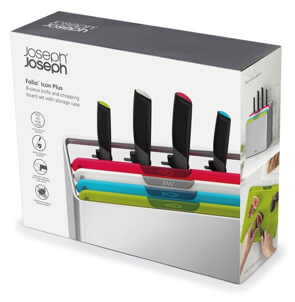 Set di taglieri e coltelli con supporto 10x32 cm Folio Icon Plus - Joseph Joseph