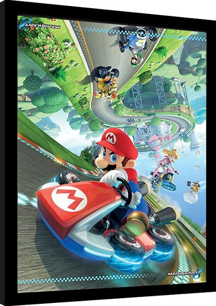 Quadro Mario Cart 8 - Flip, Poster Incorniciato