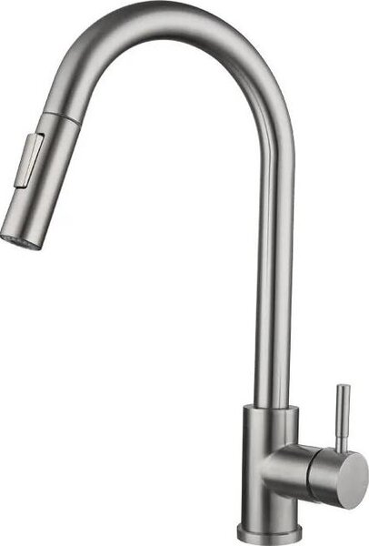 Rubinetto da cucina, comando touch, design estraibile, argento