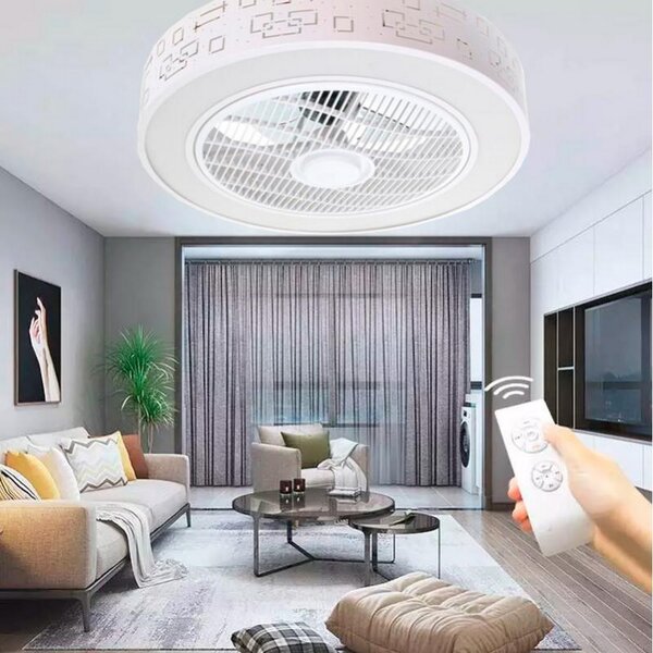 Lampadario Ventilatore da soffitto Smart Plus Sticks 36W WiFi illuminazione Led regolabile con telecomando M LEDME
