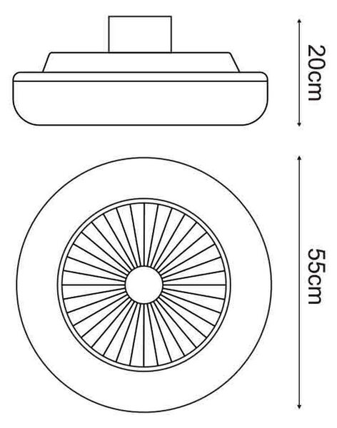 Lampadario Ventilatore da soffitto Aero 40W illuminazione Led regolabile con telecomando M LEDME