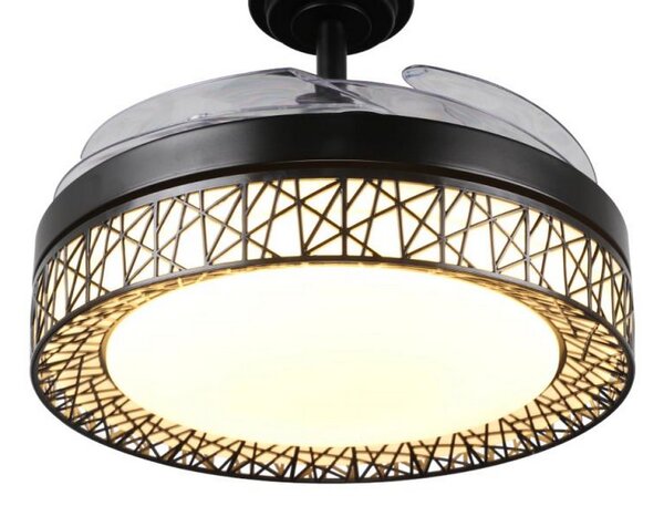 Lampadario Ventilatore da soffitto Black Aqua 36W illuminazione Led regolabile con telecomando M LEDME