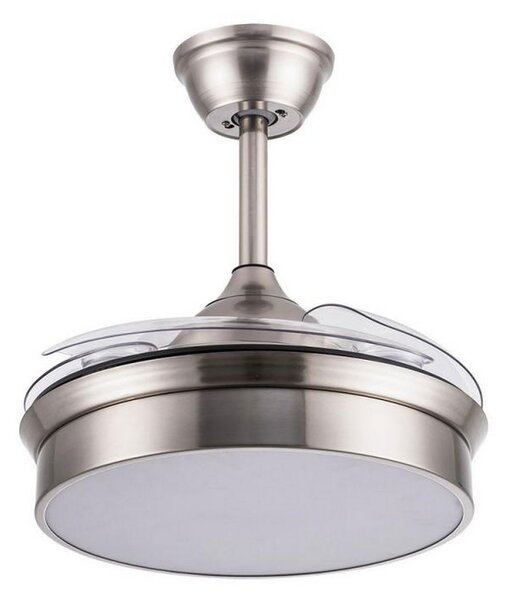 Lampadario Ventilatore da soffitto Messe Niquel 72W illuminazione Led regolabile con telecomando M LEDME