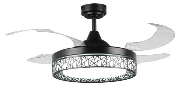 Lampadario Ventilatore da soffitto Black Aqua 36W illuminazione Led regolabile con telecomando M LEDME