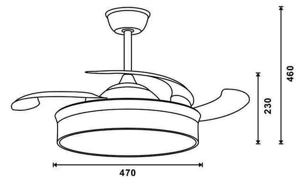 Lampadario Ventilatore da soffitto Messe Niquel 72W illuminazione Led regolabile con telecomando M LEDME