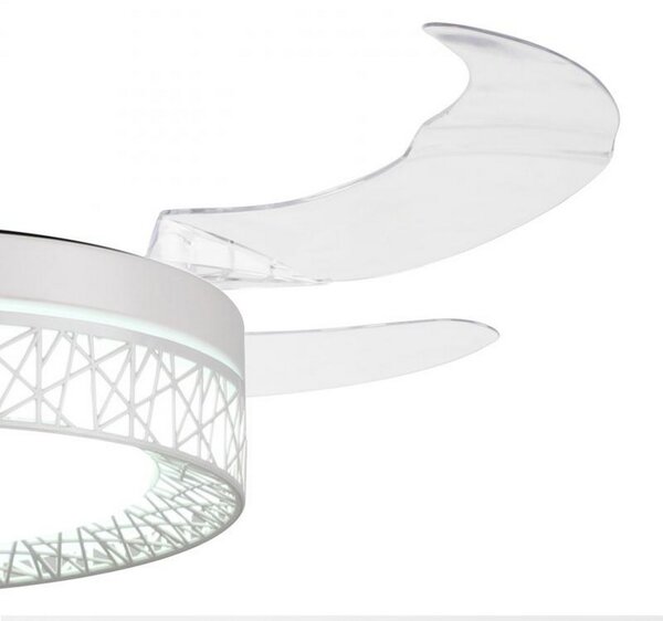 Lampadario Ventilatore da soffitto White Aqua 36W illuminazione Led regolabile con telecomando M LEDME