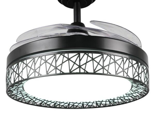Lampadario Ventilatore da soffitto Black Aqua 36W illuminazione Led regolabile con telecomando M LEDME