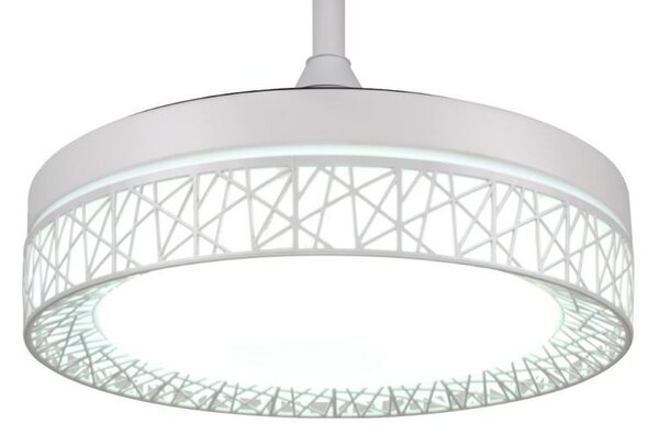 Lampadario Ventilatore da soffitto White Aqua 36W illuminazione Led regolabile con telecomando M LEDME