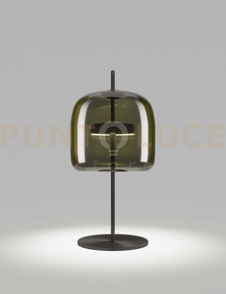 Jube lampada da tavolo p verde antico trasparente nero opaco 2 l241