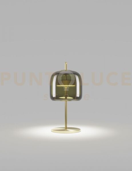 Jube lampada da tavolo s verde antico trasparente oro satinato 2 l2