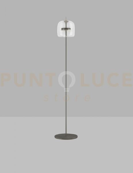 Jube lampada da terra p cristallo trasparente nero opaco 2 l2415 1