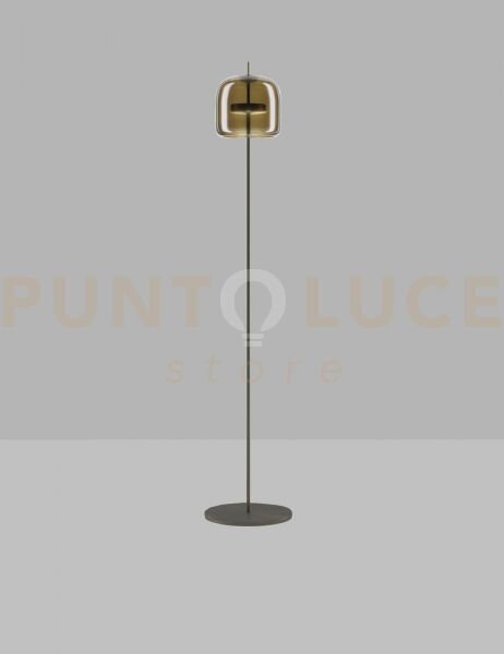 Jube lampada da terra p terra bruciata trasparente nero opaco 2 l24