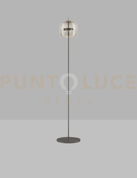 Jube lampada da terra p fume' trasparente nero opaco 2 l2415 1 led