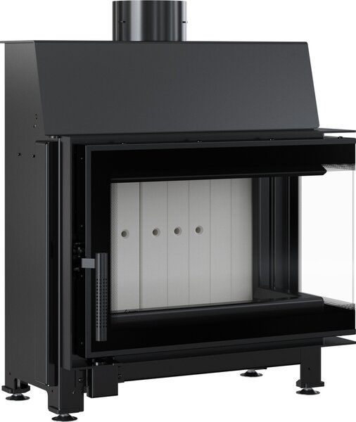 Caminetto ad aria compressa in acciaio di destra KRATKI SIMPLE 6 kW 150
