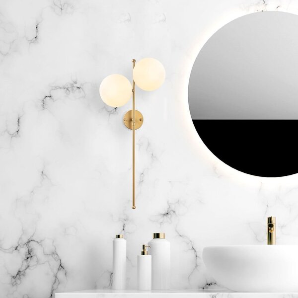 Lampada da parete bianca/color ottone Fazli – Opviq lights