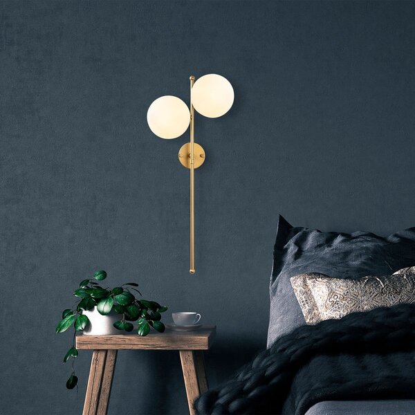 Lampada da parete bianca/color ottone Fazli – Opviq lights