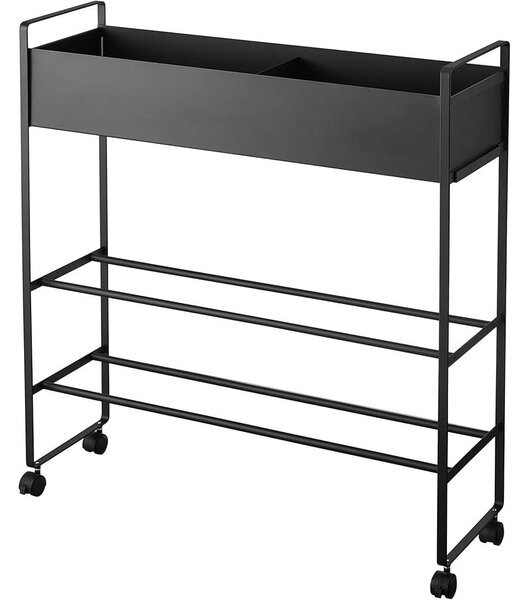 Scarpiera da bambini in metallo nero 74,5x74,5x22 cm Tower - YAMAZAKI