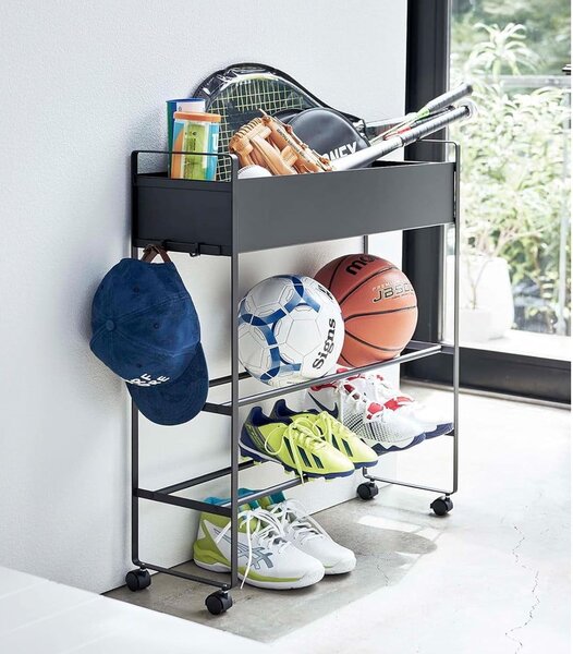 Scarpiera da bambini in metallo nero 74,5x74,5x22 cm Tower - YAMAZAKI