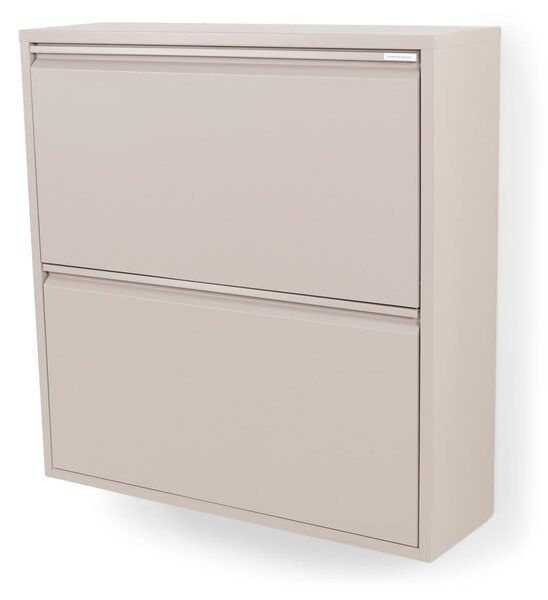Scarpiera grigio tortora in metallo con ante ribaltabili 75x77,5x22,5 cm Billy – Spinder Design
