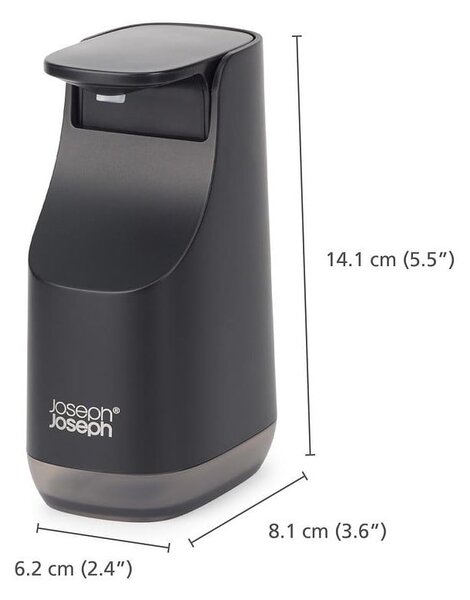 Dispenser di sapone in plastica nera da 350 ml Slim - Joseph Joseph