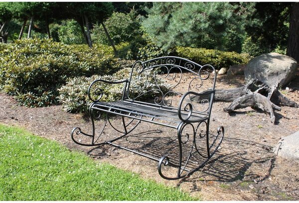 Panchina da giardino in metallo nero Dares - Garden Pleasure