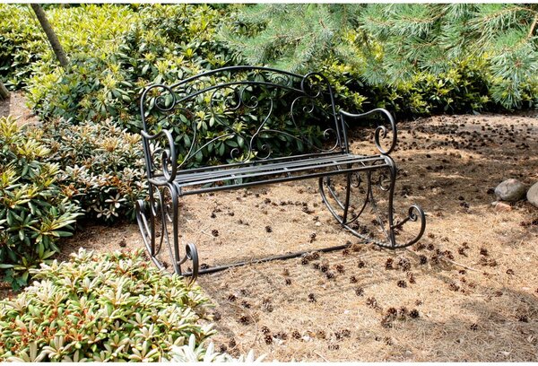 Panchina da giardino in metallo nero Dares - Garden Pleasure