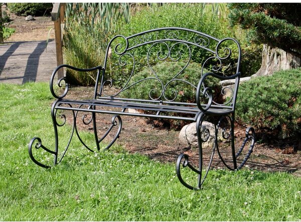 Panchina da giardino in metallo nero Dares - Garden Pleasure