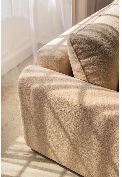 Divano verde allungabile con rivestimento in bouclé 247 cm Quinoa – Bonami Selection