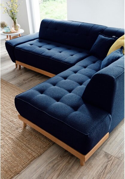 Divano letto angolare blu navy L, angolo destro Dazzling Daisy - Miuform