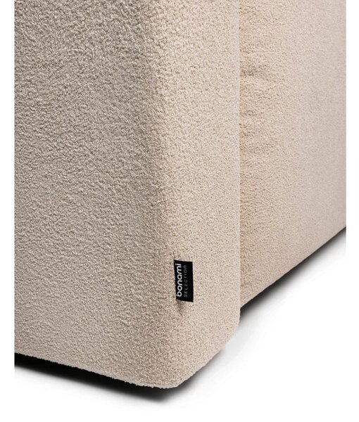 Divano angolare beige allungabile (con penisola a destra) con rivestimento in bouclé Quinoa – Bonami Selection