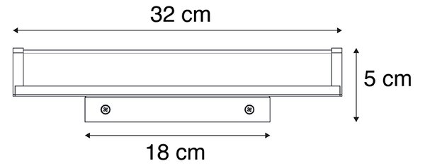 Applique da parete nera 32 cm IP44 - Cascada