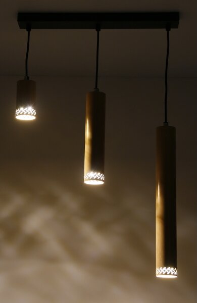 Lampadario su filo TUBO 3xGU10/25W/230V legno