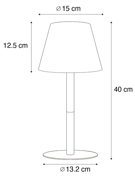 Set di 2 lampade da tavolo ricaricabili grigie 40 cm IP54 - Jude